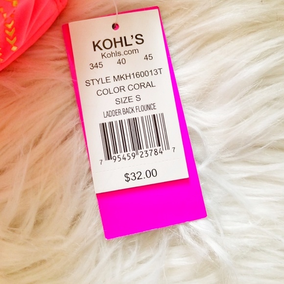 NWT Breaking Waves Orange Aztec Flowy Bikini Top - Picture 5 of 7